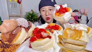 수플레 팬케이크 딸기 발로나초코 디저트 먹방 Dessert Mukbang