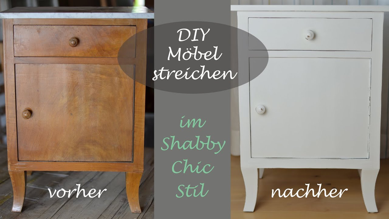 Diy shabby chic stil altes schränkchen mit weiÃer kreidefarbe ...