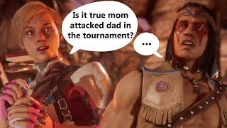 Cassie Asks Characters about Past Events in Mortal Kombat