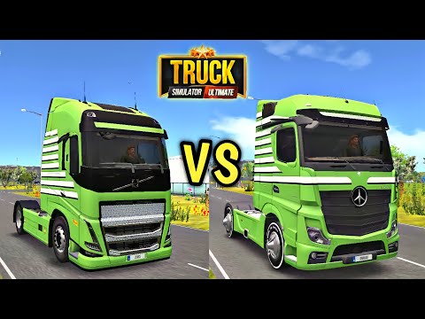 🚚Mercedes Actros 2020 VS Volvo FH 2021 In Truck Simulator Ultimate New Update 1.1.4🏕| Truck Gameplay