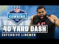Defensive Linemen Run the 40-Yard Dash at the 2020 NFL Scouting Combine