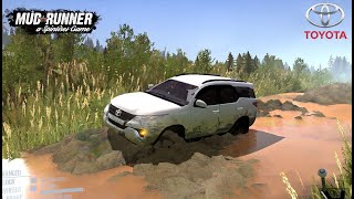 SPINTIRES MUDRUNNER : TOYOYA FORTUNER  PULL TO BMW X5 | WITH INDIAN CAR TOYOTA FORTUNER MOD