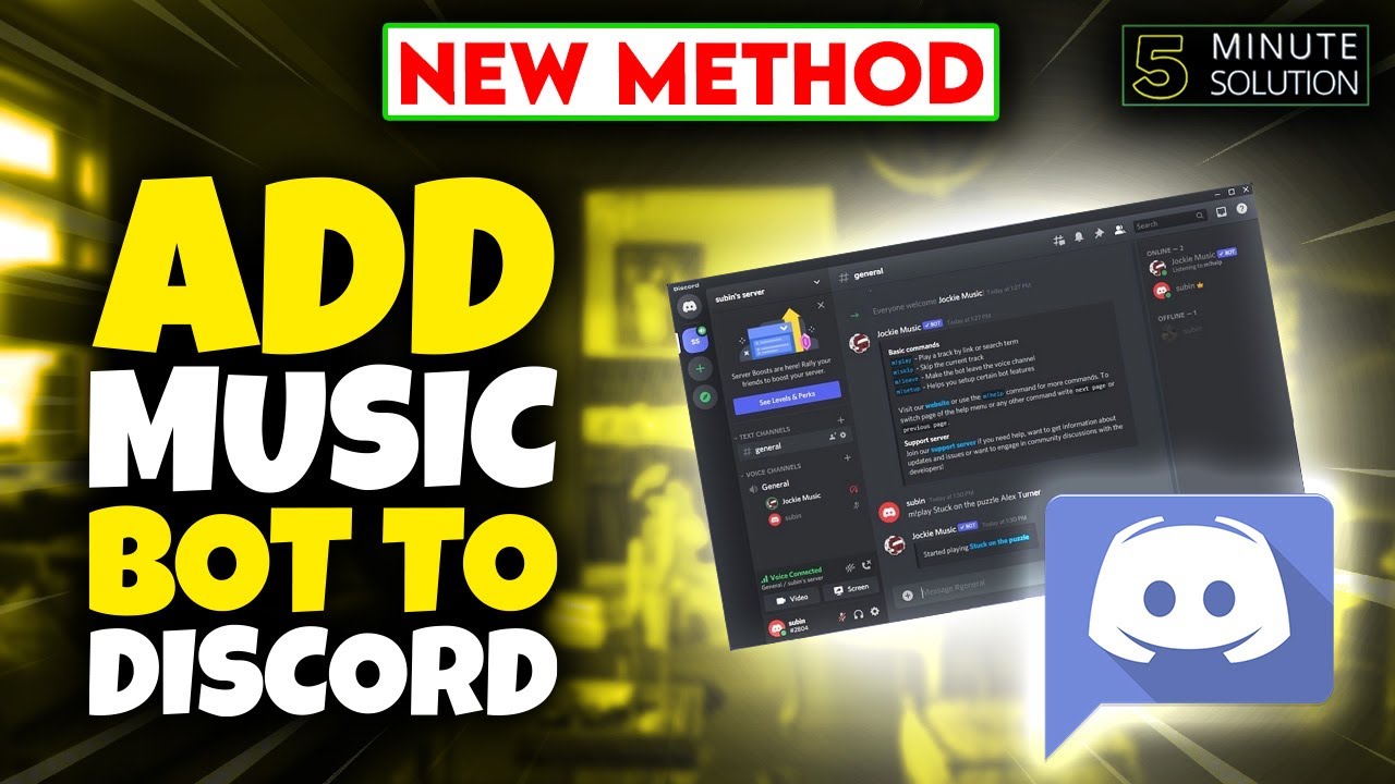 How to add music bot to Discord 2024 YouTube