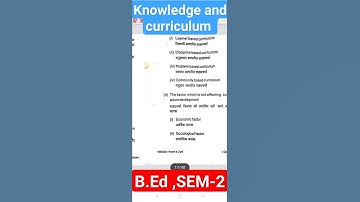 Previous year question of B.Ed SEM-2 , paper 2 knowledge and curriculum session 2020-22 for VBU....