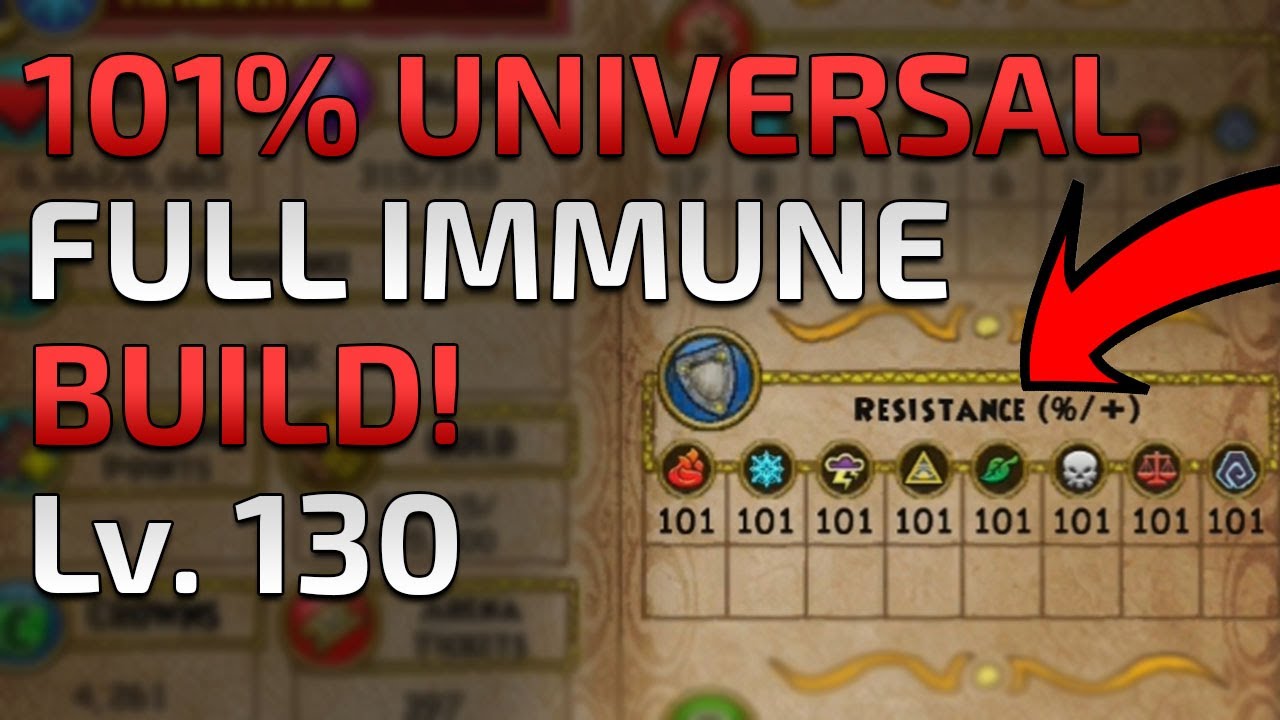 Wizard101 101 Universal Resist FULL IMMUNE BUILD! YouTube