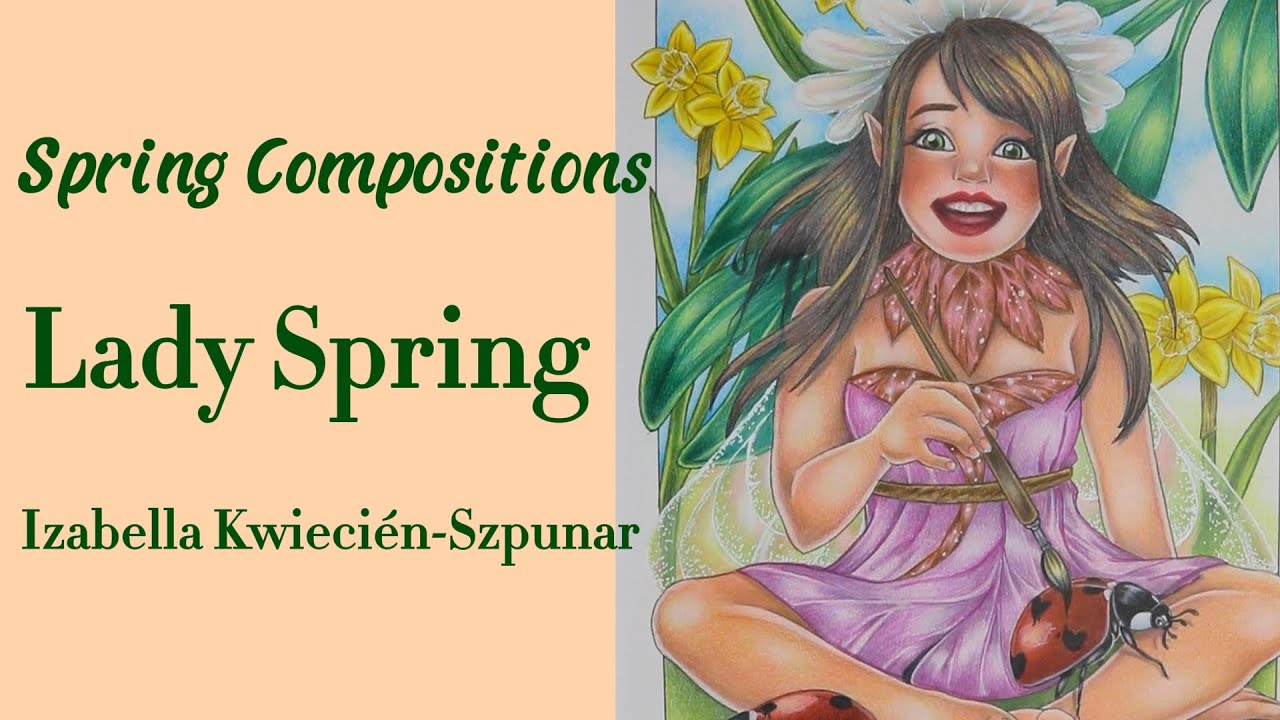 Coloring Book Lady Spring - Spring Compositios- Grazia Salvo
