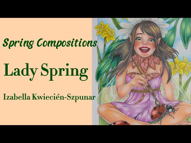 Coloring Book Lady Spring - Spring Compositios- Grazia Salvo