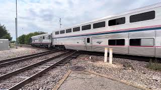 Amtrak’s Saluki departs the former Effingham Union Station (Ilinois) & crosses the former PRR