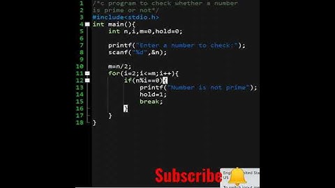 prime numbers check  C programming #shorts #short #ytshorts #programming #coding #hashcoder