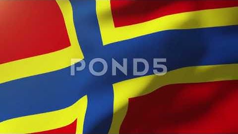 Orkney Islands Flag Waving In The Wind. Looping Sun Rises Style. Animation Loop