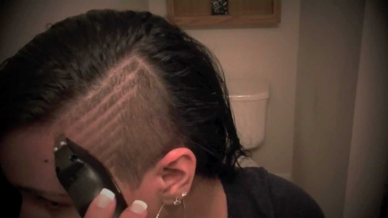 HAIRCUT DESIGN #4 SIMPLE-- SHAVED SIDE-CUTTING MY HAIR BY MYSELF! - YouTube