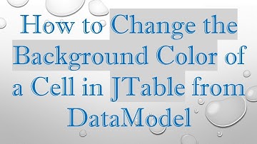How to Change the Background Color of a Cell in JTable from DataModel