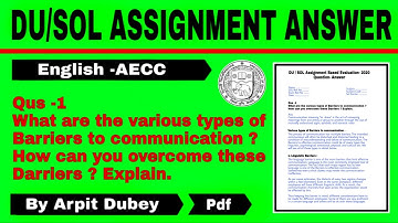 DU/SOL Assignment | English Assignment Answer Q -1| B.A 2nd Sem ka Assignment Kaise banaye -2020