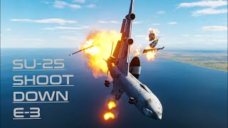 SU-25 attack aircraft shot down E-3 AWACS with 30mm cannon and... | DCS World screenshot 2