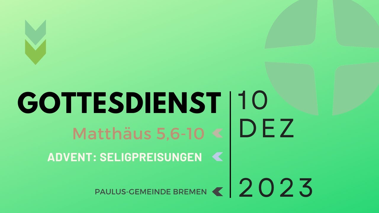 Gottesdienst am 10.12.2023 um 10 Uhr - YouTube