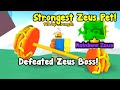 I Defeated Zeus Boss And Got The Strongest Zeus Pet! - Arm Wrestle Simulator Roblox