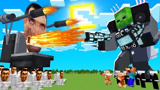 Minecraft Mobs : Skibidi Toilet G-MAN flame vs Upgraded Zombie - Minecraft Animation