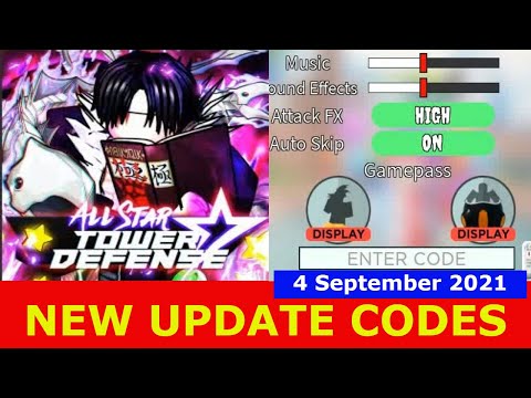 NEW UPDATE CODES [UPDATE!] All Star Tower Defense ROBLOX | September 4, 2021