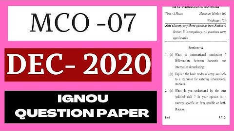 MCO-07 DECEMBER-2020 QUESTION PAPER IGNOU