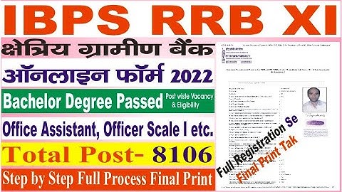IBPS RRB XI Recruitment 2022 for Office Assistant Scale I Scale II scale III Online Form 2022