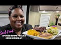 Easy Way to Cook Smoked Turkey Necks in a VAN! Cornbread and Cabbage | Soul Food Cooking | Van Life