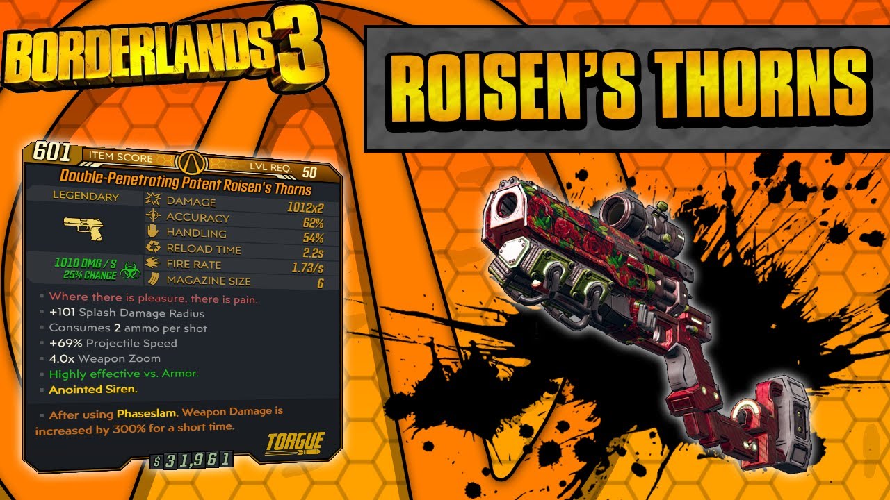 Borderlands 3 Roisen's Thorns Legendary Weapon Guide (Flowering Shots