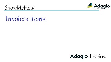 Adagio Invoices - Items