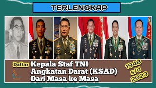 PARA JENDERAL PILIHAN di Kesatuan Angkatan Darat || Daftar KSAD Dari Masa ke Masa