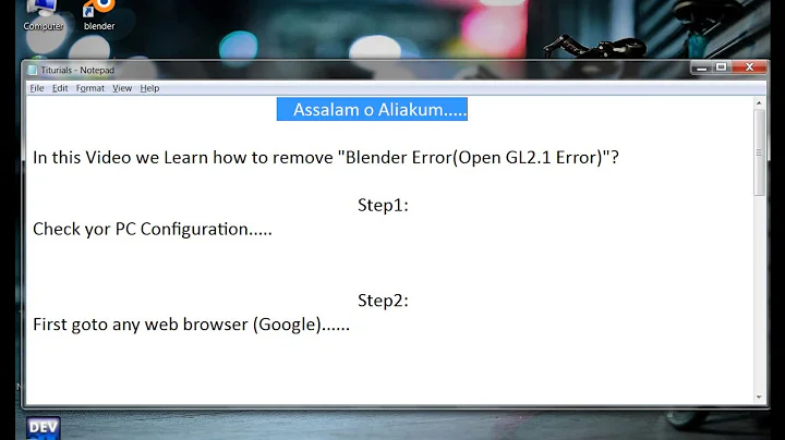 How to fix Blender OpenGL 2.1 Error