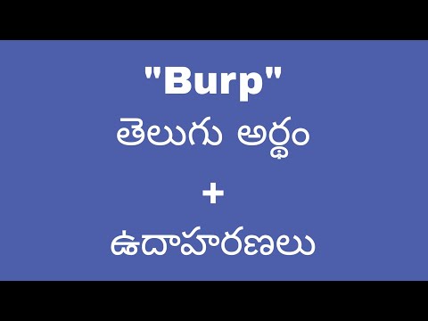 Burp Meaning In Telugu With Examples