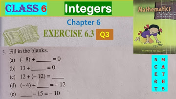 Integer | Class 6 | CBSE Math | NCERT | Chapter 6 | Exercise 6.3 | Q3 || कक्षा 6 गणित || अध्याय 6