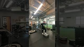 Low box step up with hip lock