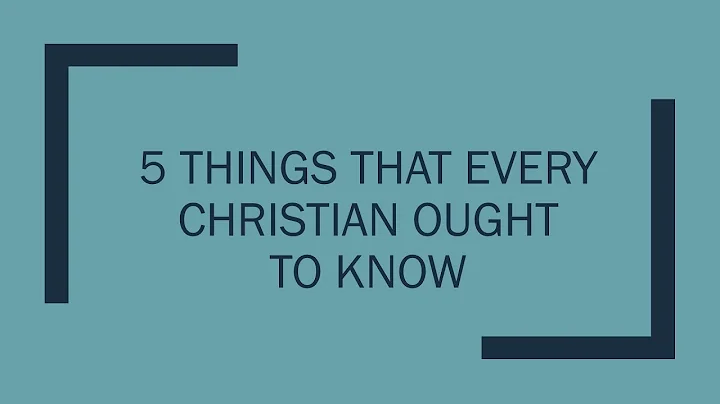 Joel Slade - 5 Things that every Christian ought t...