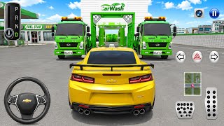 Yellow Camaro Car Wash Challenge 🚘🧼 | 3D Driving Class Realistic Gameplay | GaMiNg WiTh ArYaN screenshot 5
