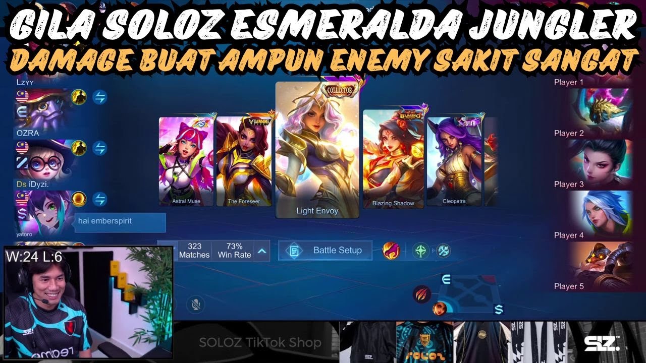 GILA SOLOZ ESMERALDA JUNGLER🤯DAMAGE BUAT AMPUN ENEMY SAKIT SANGAT🤯