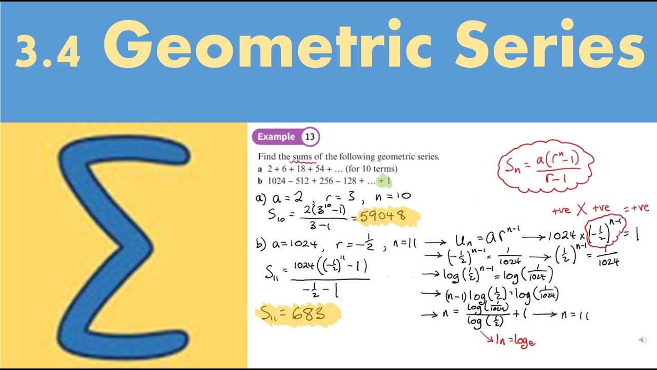 Series In Pure Math 3.4 Geometric Series (PURE 2 - Chapter 3: Sequences and series) - YouTube