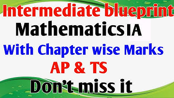 Inter 1st Year MathsIA chapterwise weightage(2022-23)|blueprint |Model paper|AP&TS