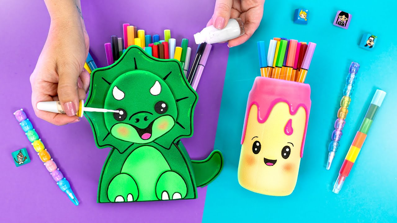 Porta canetas coleção desenhos kawaii