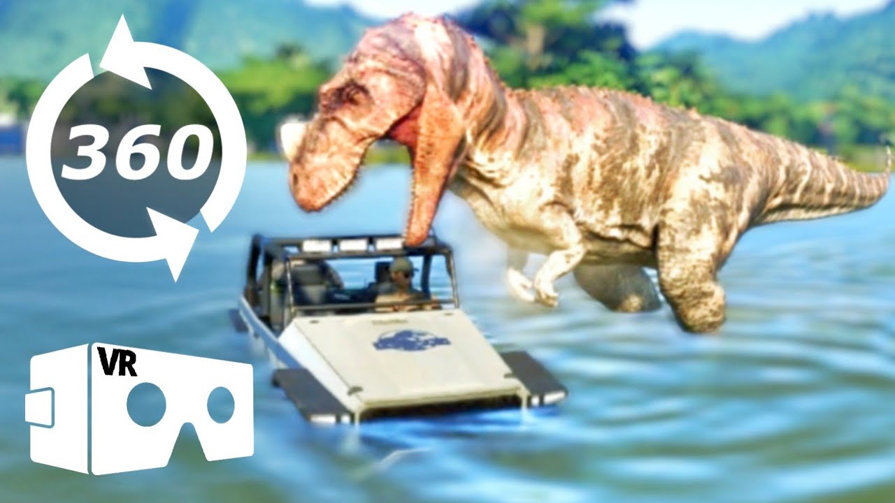 360 Video T-Rex Dinosaur attacks car Jurassic Park VR 