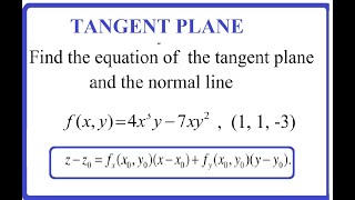 Find the equation of the tangent plane and the normal line to the given surface at the point