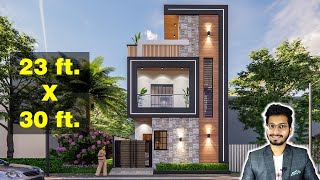23X30 Feet House Design 3D | 75 Gaj | 690 sqft | 23*30 house design | 7X9 Meter || DV Studio