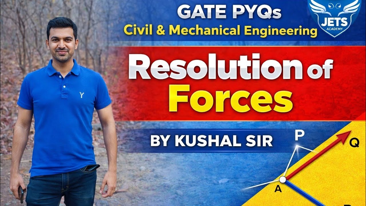 GATE PYQs Civil engineering - Engineering Mechanics- Resolution of forces by Kushal Sir 