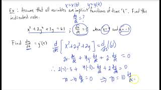 Related Rates (Word Problems Using Implicit Differentiation)