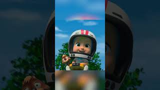 A baby and a squirrel drive a toy car 🚗 ARPO the Robot SHORTS #shorts #arpo #robots