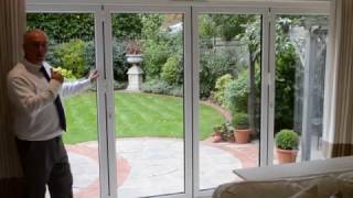 4-Panel bifold doors in white aluminium