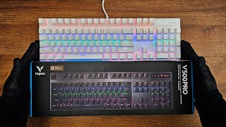 Rapoo V500 Pro Mechanical Keyboard Unboxing | ASMR | V-Unbox