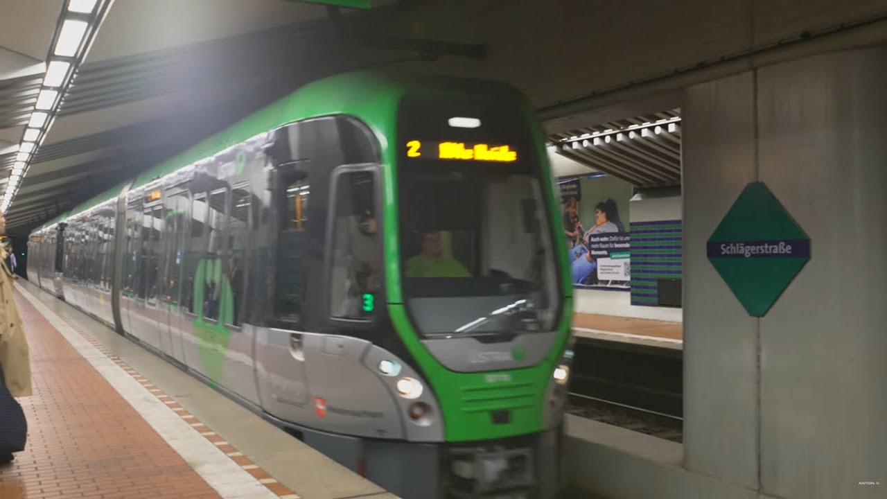 Germany, Hannover, U-Bahn / Stadtbahn ride from Schlägerstraße to Aegidientorplatz