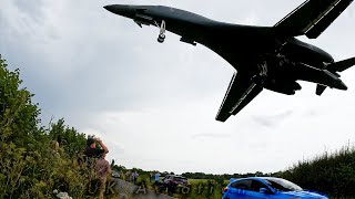 Check out the bow wave on these landing B-1 Lancers