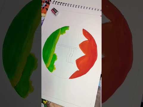 Indian Flag Easy Drawing school drawing project in water color flag #indianarmy #viral #flag#shorts