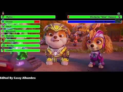 PAW Patrol: The Mighty Movie (2023) Final Battle with healthbars